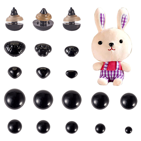 

PandaHall 260Pcs 16 Style Resin Doll Eyes & Nose, Craft Eyes & Nose, for Crafts, Crochet Toy and Stuffed Animals, Round, Black...