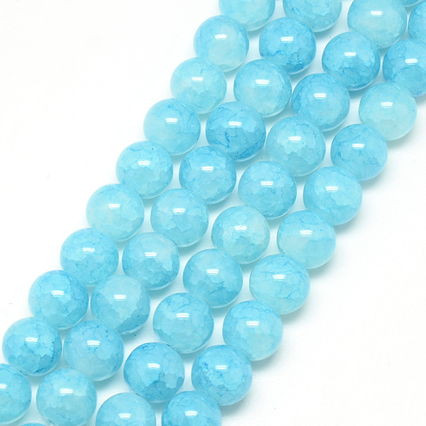 Baking Painted Crackle Glass Beads Strands