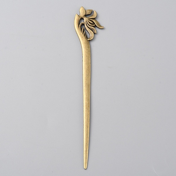 

PandaHall Alloy Lotus Hair Sticks, Vintage Hair Accessories for Woman, Antique Bronze, 145x25.5x3mm Alloy