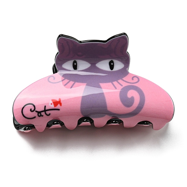 

PandaHall Cat Shape PVC Claw Hair Clips, for Woman Girl Thick Hair, Pearl Pink, 46x82x48~49.5mm PVC Cat Shape