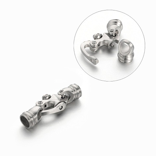 

PandaHall 304 Stainless Steel Clasps, Matte Surface, Stainless Steel Color, 37x15x10mm, Hole: 6.5mm 304 Stainless Steel
