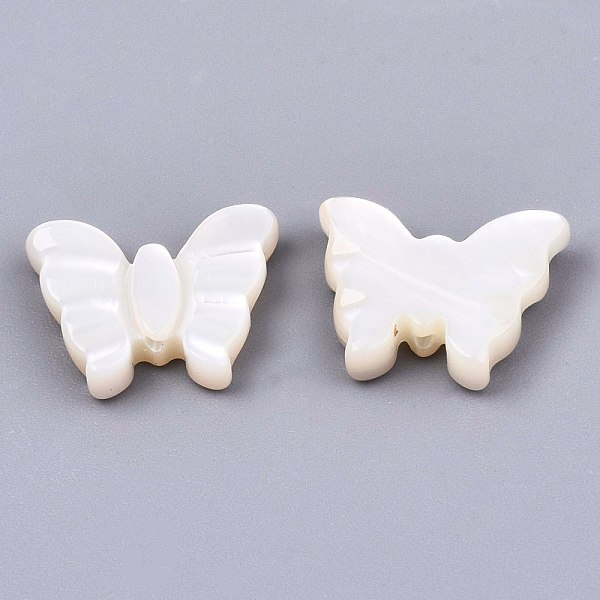

PandaHall Natural White Shell Mother of Pearl Shell Beads, Butterfly, Creamy White, 10x11.5x2mm, Hole: 0.8mm White Shell Butterfly