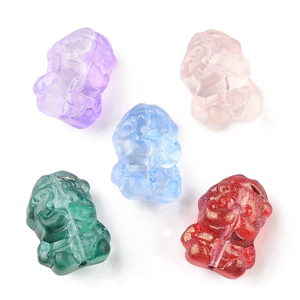 

PandaHall Transparent Glass Beads, Santa Claus for Christmas, Mixed Color, 19x14x11mm, Hole: 1.4mm Glass Human Multicolor