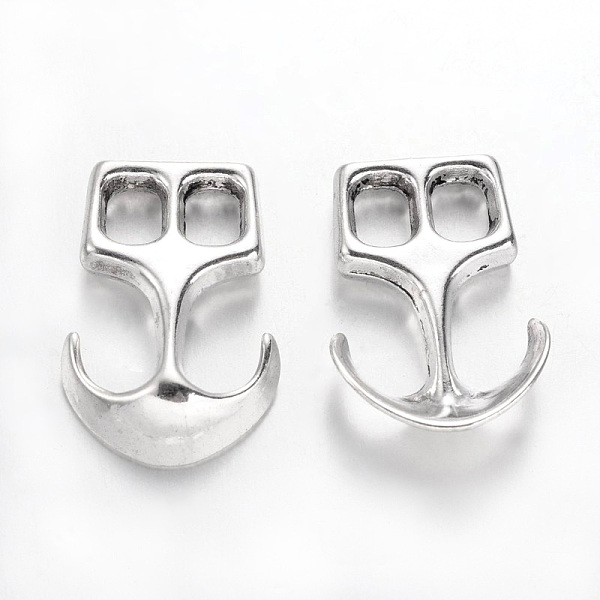 

PandaHall Tibetan Style Alloy Hook Clasps, For Leather Cord Bracelets Making, Anchor, Cadmium Free & Nickel Free & Lead Free, Antique Silver...