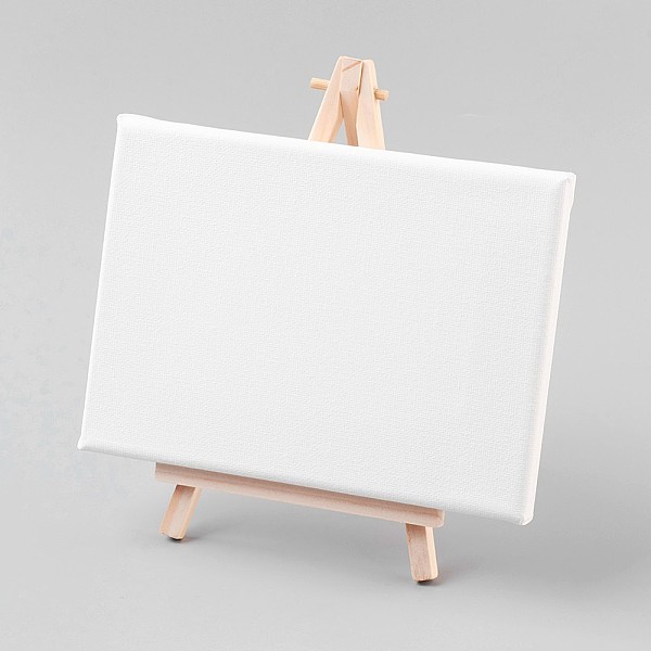 PandaHall Folding Wooden Easel Sketchpad Settings, Kids Learning Education Toys, Rectangle, White, 18x13x1.6cm, 20x12cm Wood White