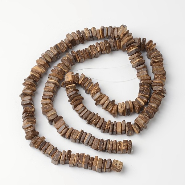 

PandaHall Natural Coconut Beads Strands, Square Heishi Beads, Camel, 10x10x2~5mm, Hole: 2mm, about 100pcs/strand, 15.7 inch Coconut Square..., Brown