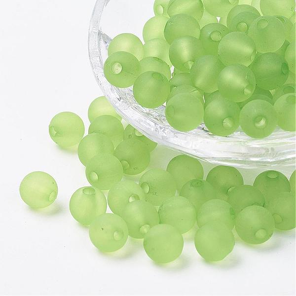 

PandaHall Transparent Acrylic Beads, Round, Frosted, Light Green, 4mm, Hole: 1mm, about 14000pcs/500g Acrylic Round Green