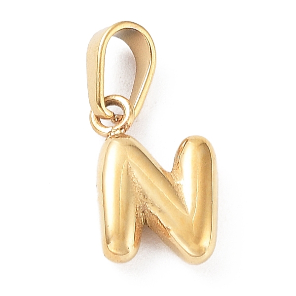 

PandaHall 316L Surgical Stainless Steel Charms, Letter Charm, Golden, Letter N, 10x6.5x2.5mm, Hole: 2.5x4.5mm 316L Surgical Stainless Steel...