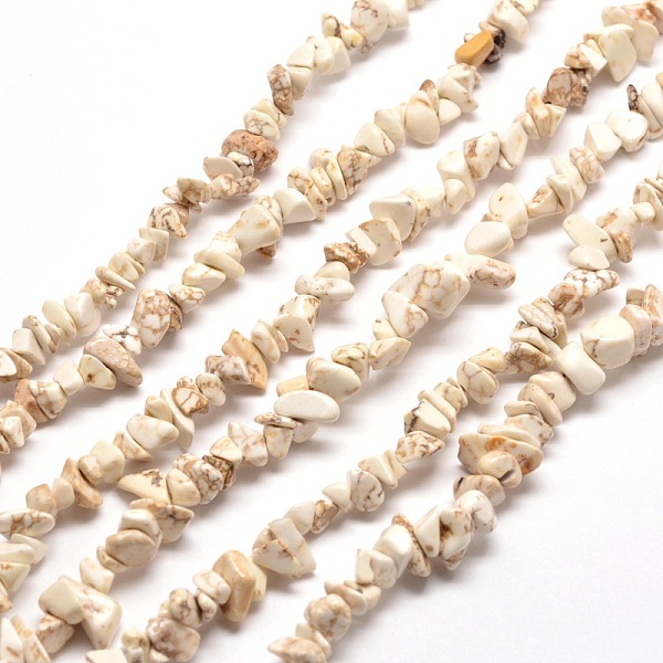 

PandaHall Magnesite Chip Bead Strands, Dyed, 5~8x5~8mm, Hole: 1mm, about 31.5 inch Magnesite Chip