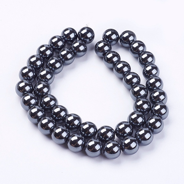 

PandaHall Non-Magnetic Synthetic Hematite Beads Strands, Grade AA, Round, Black, Black, 8mm, Hole: 3mm, about 53pcs/strand Non-magnetic...
