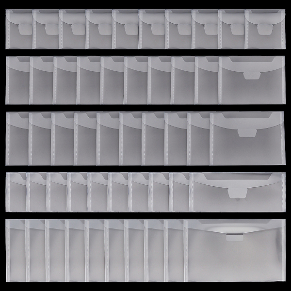 

PandaHall GLOBLELAND 50Pieces Clear Stamp and Die Storage Bag Pockets 5Size PVC Plastic Stamp Seal Storage Envelopes Case Dies Stamp Storage...
