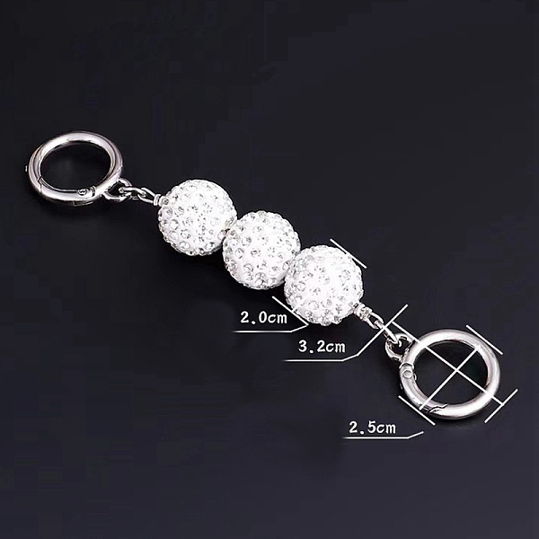 

PandaHall Alloy Bag Extender Chain, with Polymer Clay Rhinestone Beads & Spring Gate Ring Clasp, Bag Strap Extender Replacement, White...