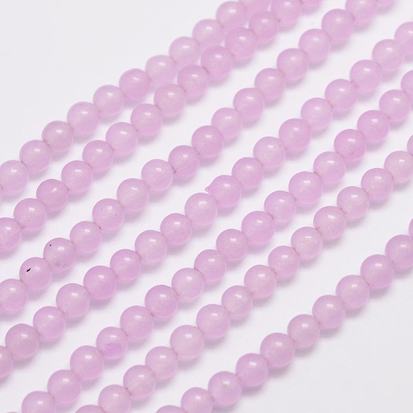 

PandaHall Natural & Dyed Malaysia Jade Bead Strands, Round, Plum, 4mm, Hole: 0.8mm, about 92pcs/strand, 15 inch Malaysia Jade Round Purple