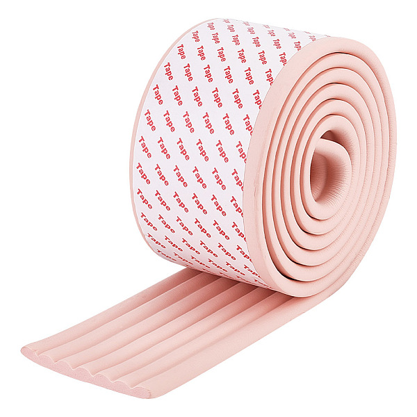 

PandaHall NBR Anticollision Strip, Corrugated Baby Table Bumper Guards, for Furniture Against Sharp Corners, PeachPuff, 80x8mm, 2m/roll..., Brown