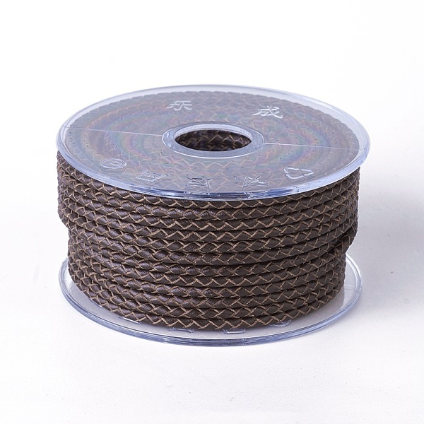

PandaHall Braided Cowhide Cord, Leather Jewelry Cord, Jewelry DIY Making Material, Coffee, 3mm, about 54.68 yards(50m)/roll Cowhide Round..., Brown