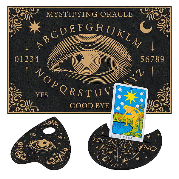 

PandaHall Custom Wood Board, Wooden Dowsing Divination Board, for Witchcraft Wiccan Altar Supplies, Rectangle & Moon & Heart, Moon Pattern...