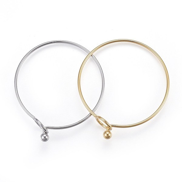 

PandaHall 304 Stainless Steel Bangles, Mixed Color, 2-1/4 inch(5.7cm)~2-1/4 inch(5.8cm), 2mm 304 Stainless Steel