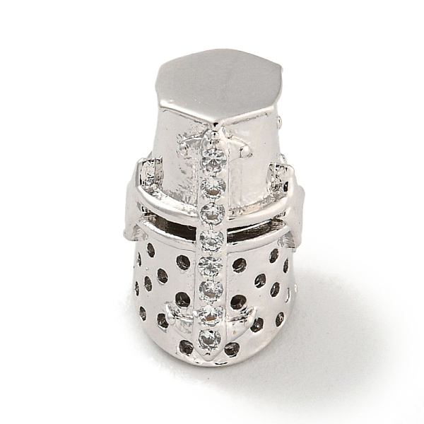 

PandaHall Brass Micro Pave Clear Cubic Zirconia Beads, Helmet, Platinum, 13.5x9x10.5mm, Hole: 2mm Brass+Cubic Zirconia Others Clear