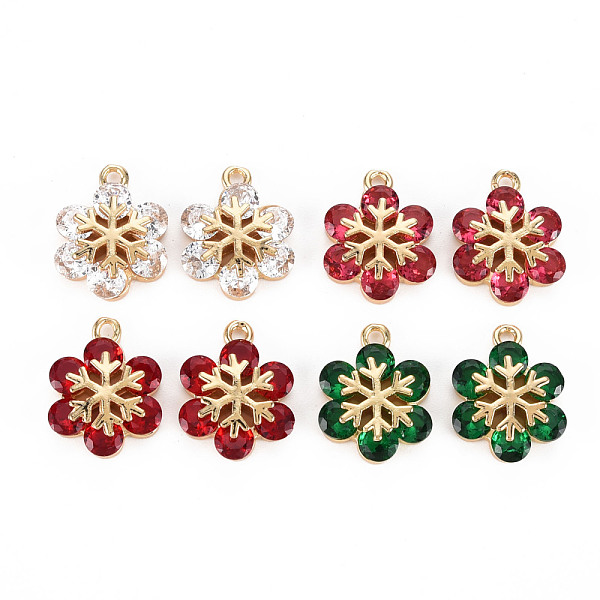 

PandaHall Rack Plating Brass Pendants, with Rhinestone, Long-Lasting Plated, Cadmium Free & Lead Free, Snowflake, Mixed Color, 15.5x11.5x4mm..., Multicolor