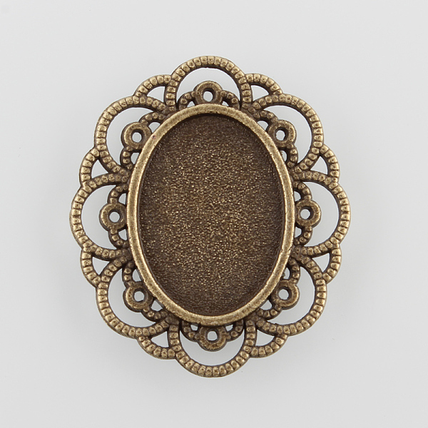 

PandaHall Filigree Wrap Oval Alloy Cabochon Settings, Cadmium Free & Nickel Free & Lead Free, Antique Bronze, Tray: 18x13mm, 29.5x25.5x2mm...