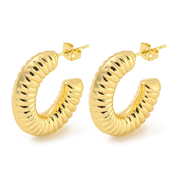 

PandaHall Rack Plating Brass Stud Earrings, Long-Lasting Plated, Lead Free & Cadmium Free, C-shape, Real 18K Gold Plated, 29.5x7mm Brass...