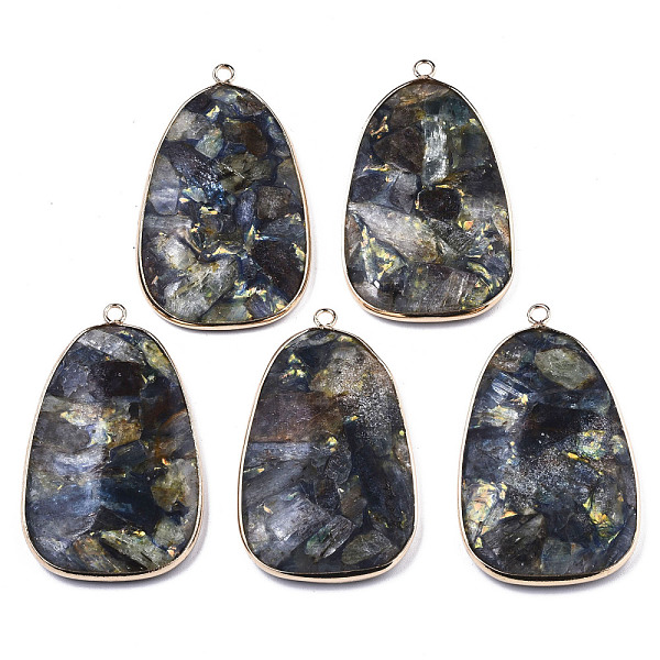 Assembled Synthetic Pyrite And Kyanite/Cyanite/Disthene Big Pendants