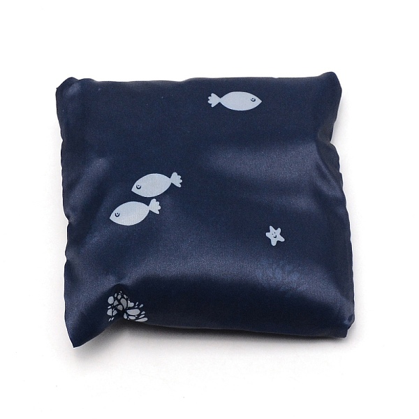 

PandaHall Eco-Friendly Polyester Portable Shopping Bag, Collapsible Shopping Bag, Fish Pattern, 63~64x43~44x0.05cm Polyester Fish