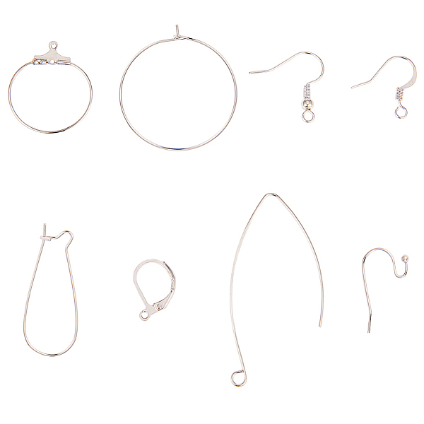 

PandaHall SUNNYCLUE 1 Box 160pcs 8 Style Nickel Free Kidney Ear Wires Lever Back Beading Hoop Earring Findings Fish French Earring Hook...
