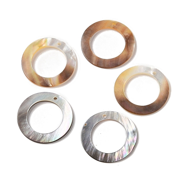 

PandaHall Natural Shell Pendant, Rings, Mixed Color, 33x2mm, Hole: 2mm Shell Ring Multicolor