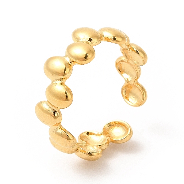 

PandaHall Ion Plating(IP) 304 Stainless Steel Oval Wrap Open Cuff Ring for Women, Real 18K Gold Plated, US Size 6 1/4(16.7mm) 304 Stainless...