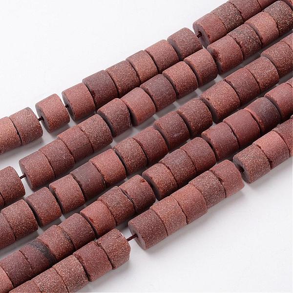 

PandaHall Synthetic Goldstone Beads Strands, Frosted, Column, 12x8~9mm, Hole: 1mm, about 41~46pcs/strand, 14.7 inch~15.5 inch Goldstone..., Brown