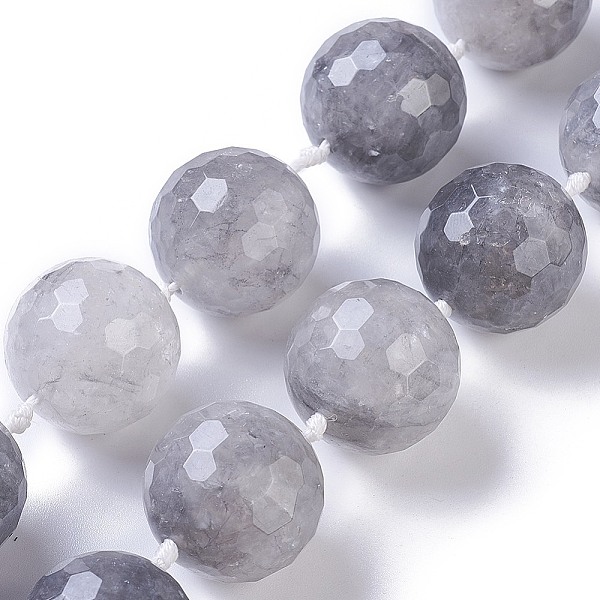 

PandaHall Natural Cloudy Quartz Beads Strands, Faceted, Round, 25mm, Hole: 1.5mm, about 16pcs/strand, 17.32 inch(44cm) long Cloudy Quartz...