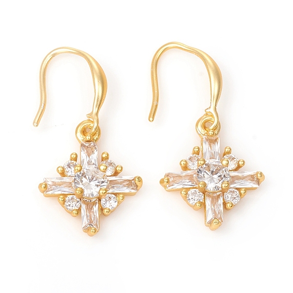 

PandaHall Dangle Earring, with Clear Cubic Zirconia and Brass Findings, Star, Golden, 33mm, Pin: 1mm Cubic Zirconia Clear