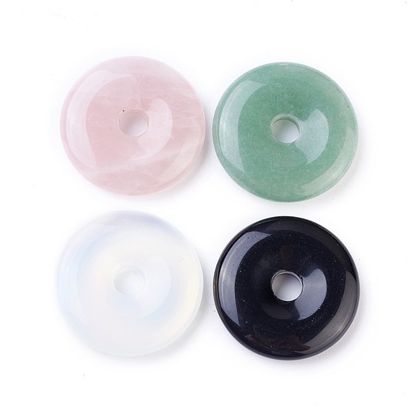 

PandaHall Natural & Synthetic Mixed Stone Pendants, Donut/Pi Disc, Donut Width: 12~12.5mm, 30~31x6~7mm, Hole: 6mm Mixed Stone Donut..., Multicolor