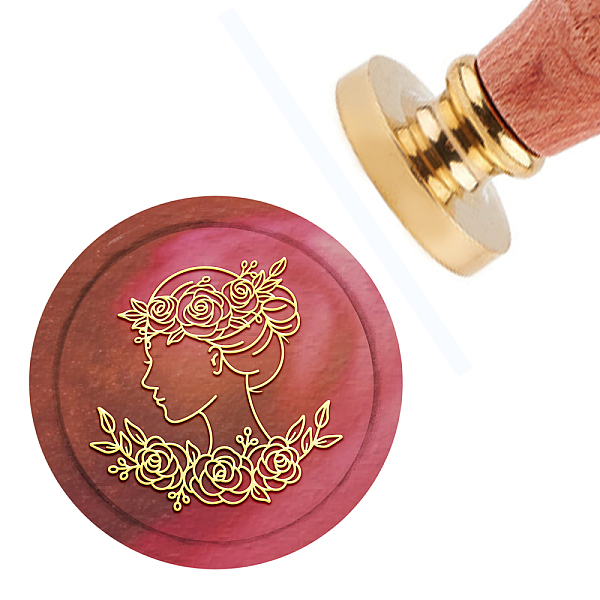 

PandaHall CRASPIRE Wax Seal Stamp Bride Sealing Wax Stamps 30mm Removable Brass Head Sealing Stamp with Wooden Handle for Wedding...