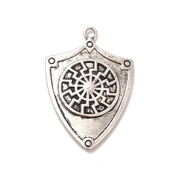 

PandaHall Tibetan Style Alloy Pendants, Shield Charm, Antique Silver, 43x29.5x2.5mm, Hole: 2.6mm Alloy Others
