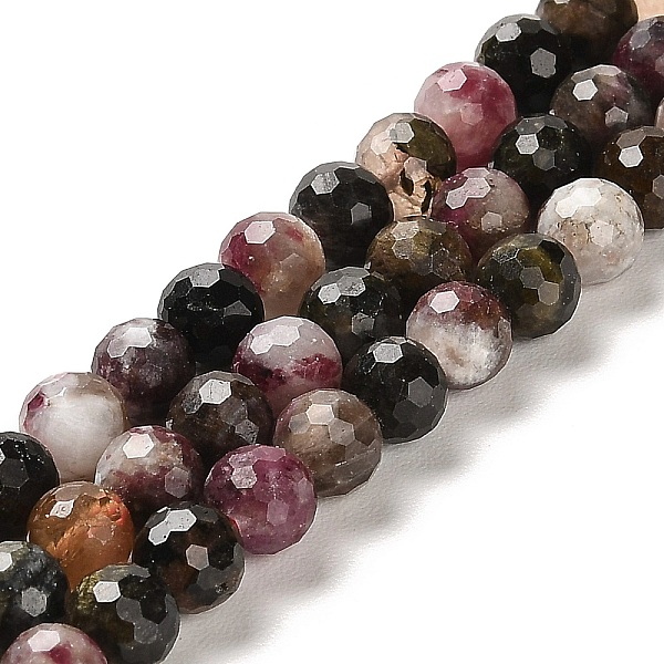 

PandaHall Natural Tourmaline Beads Strands, Faceted Round, 5.8~6.8mm, Hole: 0.9mm, about 62~66pcs/strand, 15.04''~15.35''(38.2~39cm)...