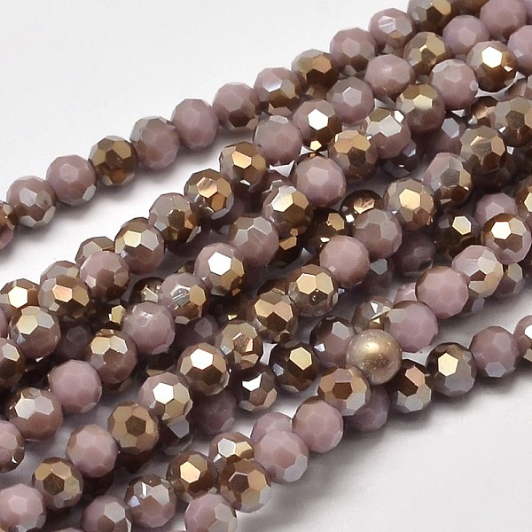 

PandaHall Half Rainbow Plated Electroplate Glass Beads Strands, Faceted Round, Plum, 4mm, Hole: 1mm, about 100pcs/strand, 14.9 inch Glass..., Purple