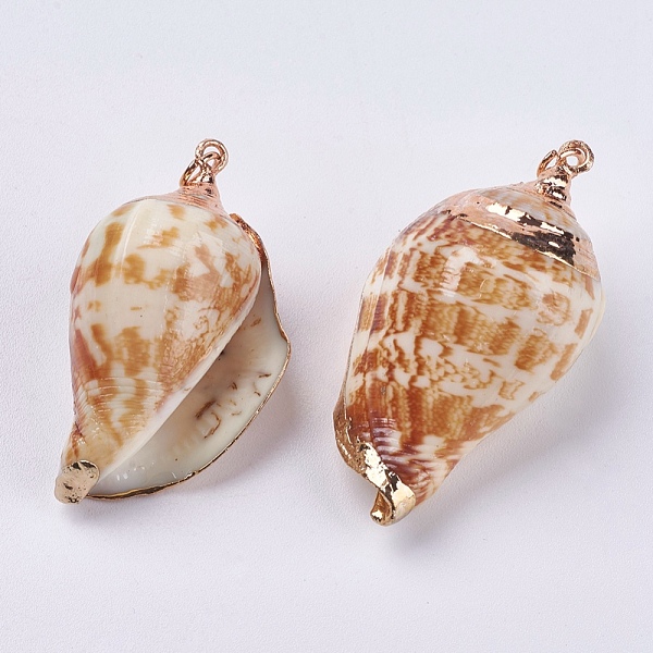 Electroplate Spiral Shell Pendants