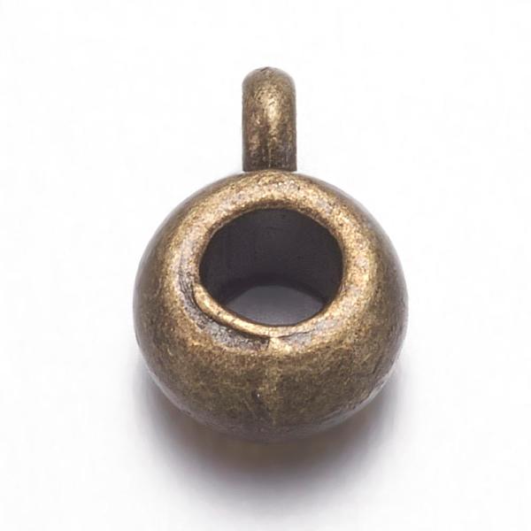 PandaHall Tibetan Style Tube Bails, Loop Bails, Bail Beads, Cadmium Free & Lead Free, Antique Bronze, 9x6x4mm, Hole: 1.5mm, Inner Diameter...