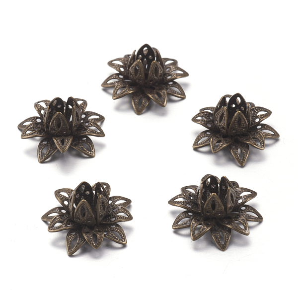 

PandaHall Brass Bead Caps, Antique Bronze, 16x8mm, Hole: 1.5mm Brass