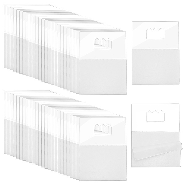 

PandaHall PVC Back Adhesive Slot Hole Hang Tabs, Display Tags Hook, Clear, 64x47.5~48x0.5mm, Hole: 11.5x18mm Plastic Rectangle Clear