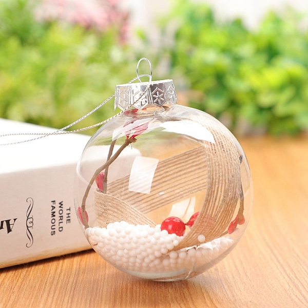 

PandaHall Transparent Plastic Fillable Ball Pendants Decorations, with Rattan inside, Christmas Tree Hanging Ornament, Clear, 80mm Plastic...
