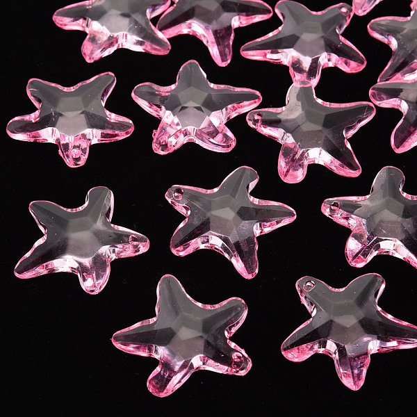 

PandaHall Transparent Acrylic Beads, Star, Pearl Pink, 28.5x29.5x7.5mm, Hole: 1.8mm, about 189pcs/500g Acrylic Star