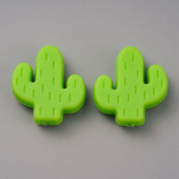 

PandaHall Food Grade Eco-Friendly Silicone Beads, Chewing Beads For Teethers, DIY Nursing Necklaces Making, Cactus, Lawn Green, 24x22.5x8mm...