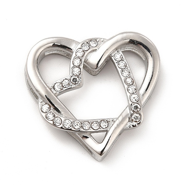 

PandaHall 304 Stainless Steel Pendants, with Crystal Rhinestone, Heart Charms, Stainless Steel Color, 23x25x5mm, Hole: 7.5~9x2.3mm Stainless..., Clear