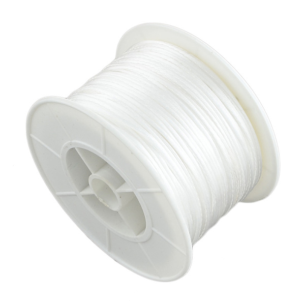 

PandaHall Round Nylon Thread, Rattail Satin Cord, for Chinese Knot Making, White, 1mm, 100yards/roll Nylon White