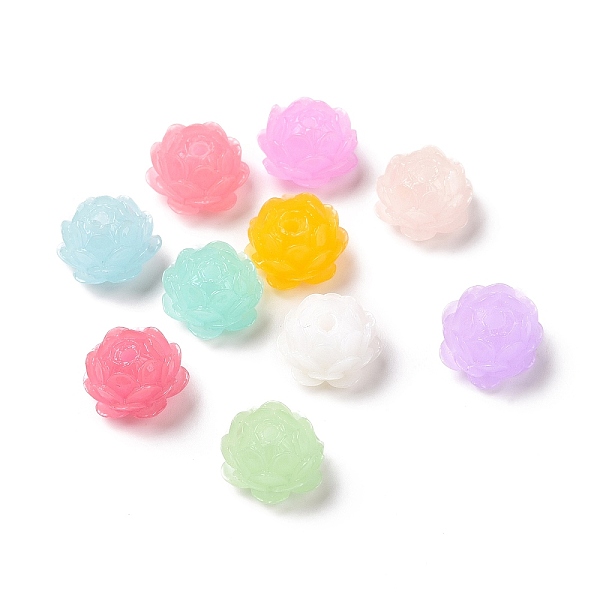 

PandaHall Synthetic Coral Beads, Dyed, Lotus Flower, Mixed Color, 12x7.5mm, Hole: 1.8mm Synthetic Coral Flower Multicolor