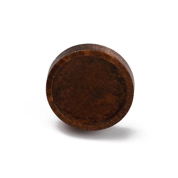 

PandaHall Wood Stud Earring Findings with Stainless Steel Pin, Flat Round, Coconut Brown, 15x4mm, Pin: 0.8mm Wood Flat Round