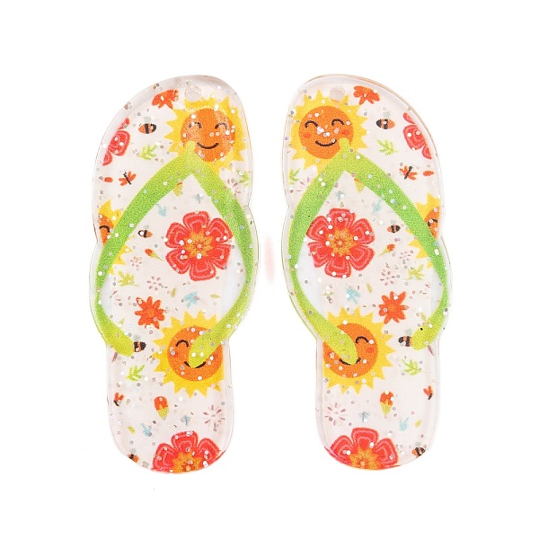 

PandaHall Slipper Theme Acrylic Pendants, Flower, 46x19.5x2.5mm, Hole: 1.7mm Acrylic Flower